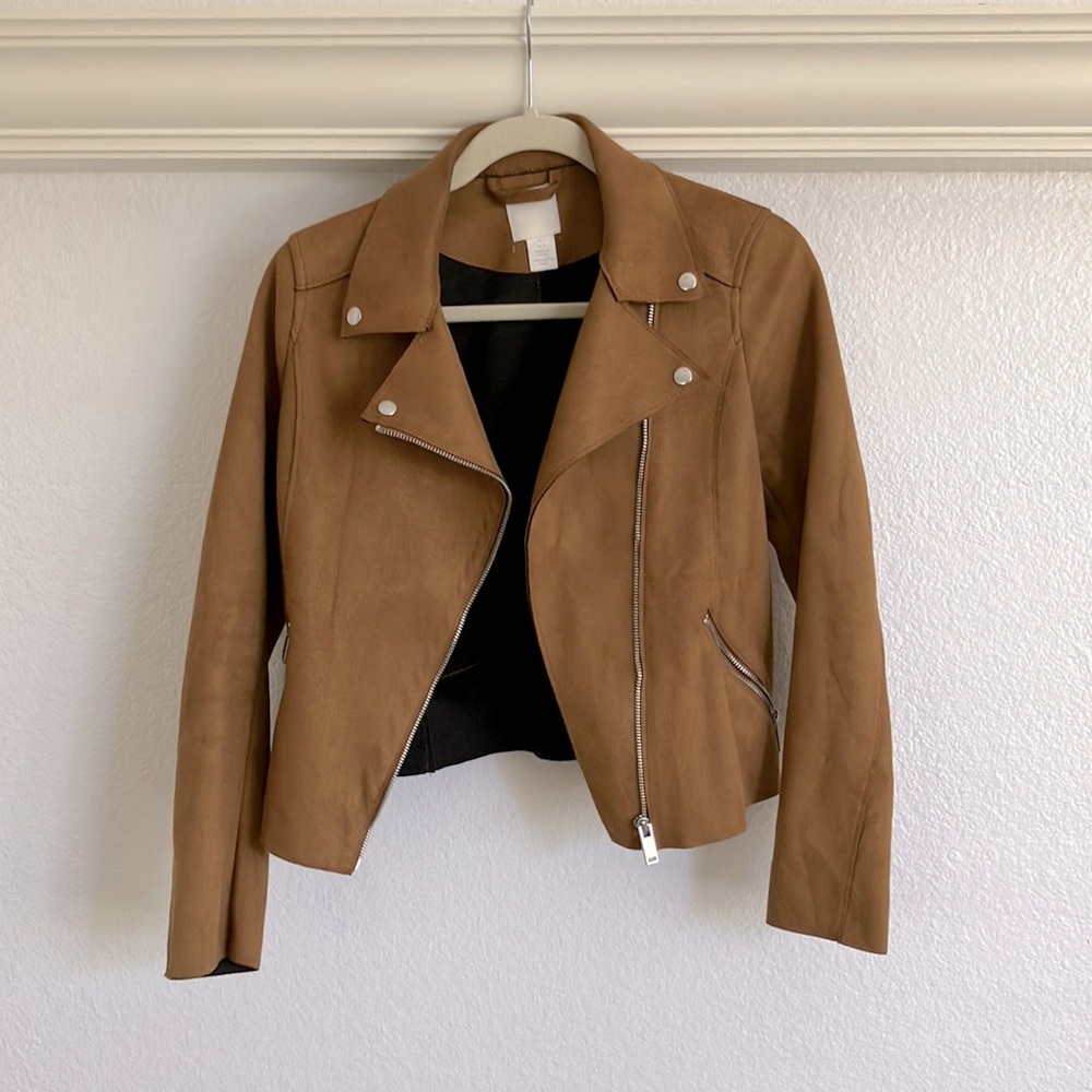 Tan Suede Motorcycle Jacket